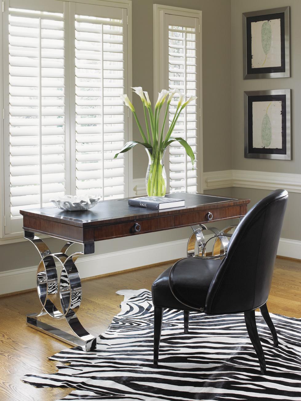 Sligh Studio Designs 100RW403 Rosewood Writing Desk with Black Leather